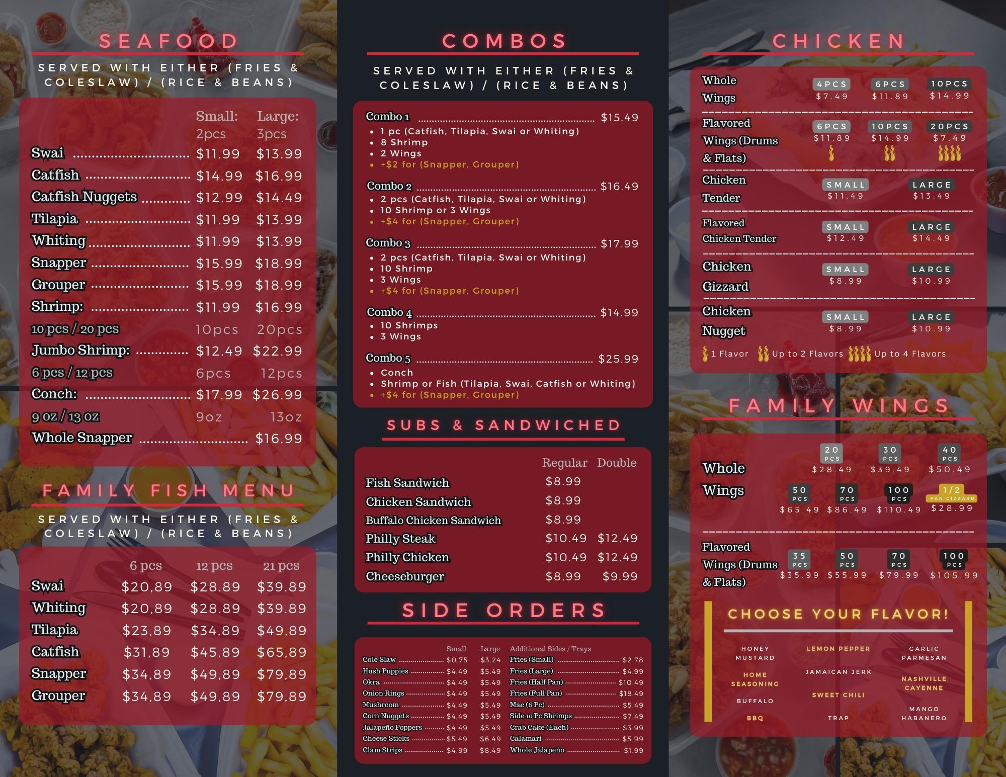 Whale Wings Seafood new menu layout 1