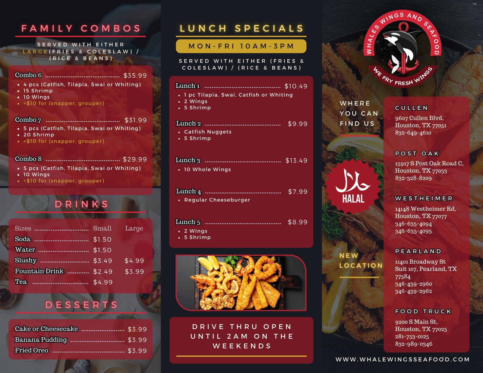 Whale Wings Seafood new menu layout 2